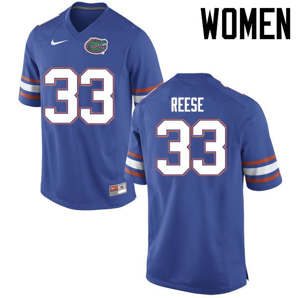 Florida Gators Women #33 David Reese College Football Jerseys Blue